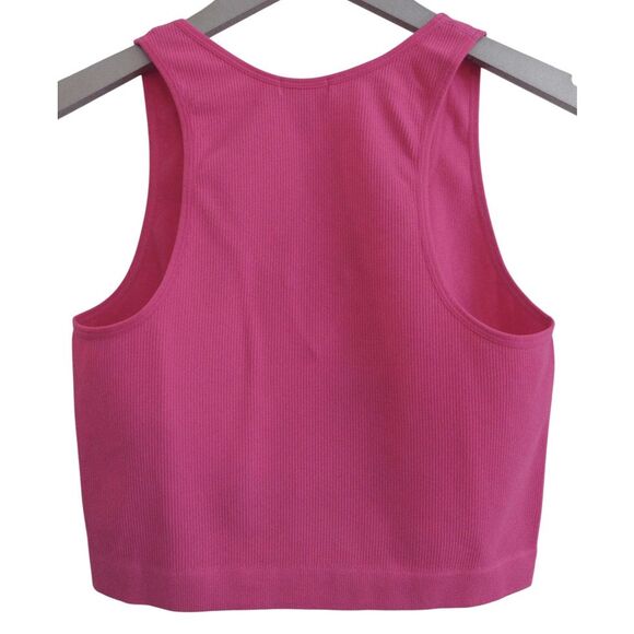 Bozzolo Pink Ribbed Crop‎ Tank Top M/L - Picture 3 of 3